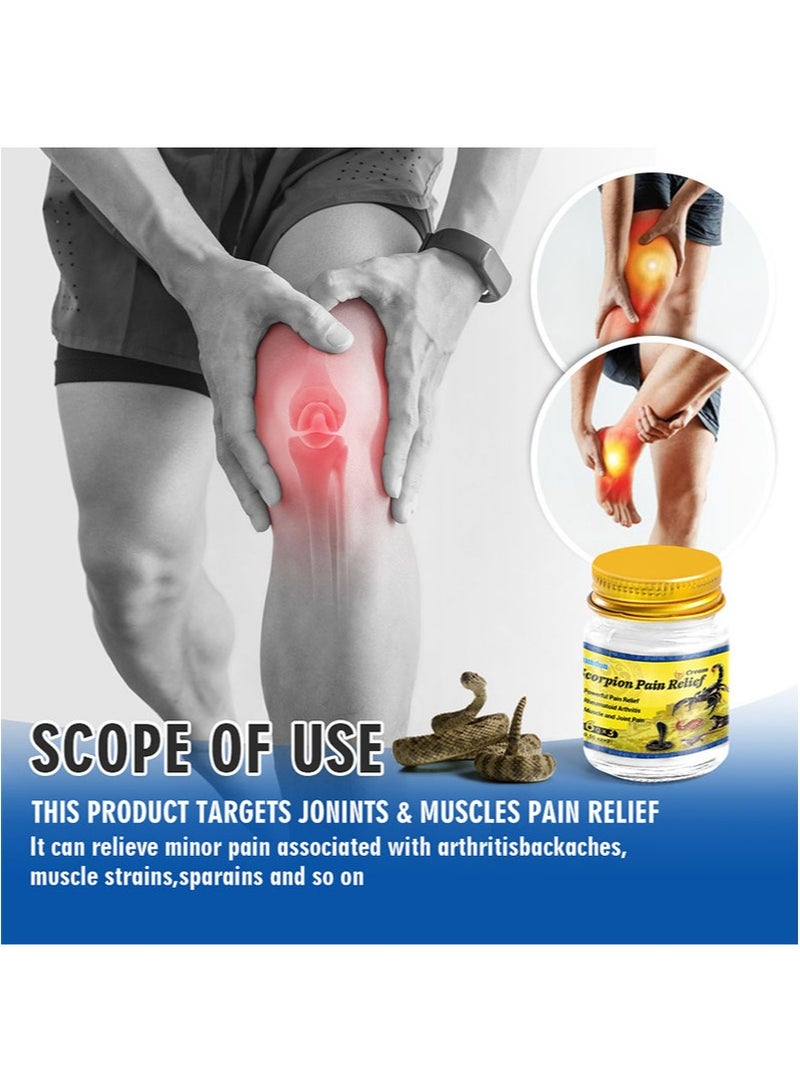 سوميفون مجموعة كريمات مسكنة للألم من Scorpion مكونة من 3 قطع تركيبة عشبية طبيعية متعددة التأثيرات مهدئة للألم لطيفة ولا تسبب تهيجًا مناسبة لإجهاد العضلات وآلام المفاصل (16 جم + 16 جم + 16 جم) - Image 3